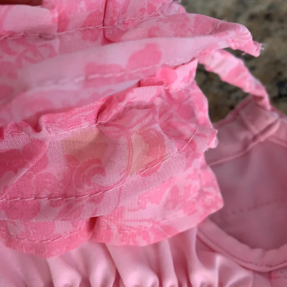 Dog pink tiered dress